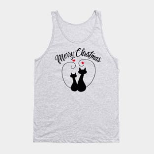 Lovely cat couple christmas Tank Top